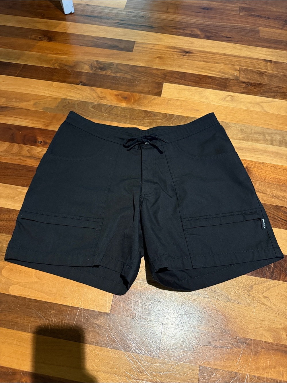 Prana Black Drawstring Cargo Shorts